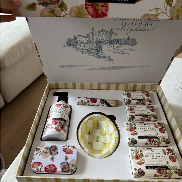 MacKenzie-Childs Floral Bath Accessory Set with Yellow and Red Accents